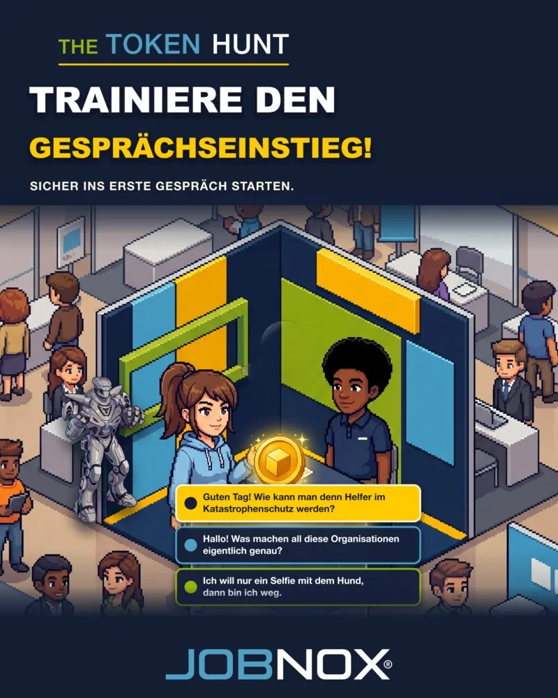 JOBNOX-Motiv „Trainiere den Gesprächseinstieg!“