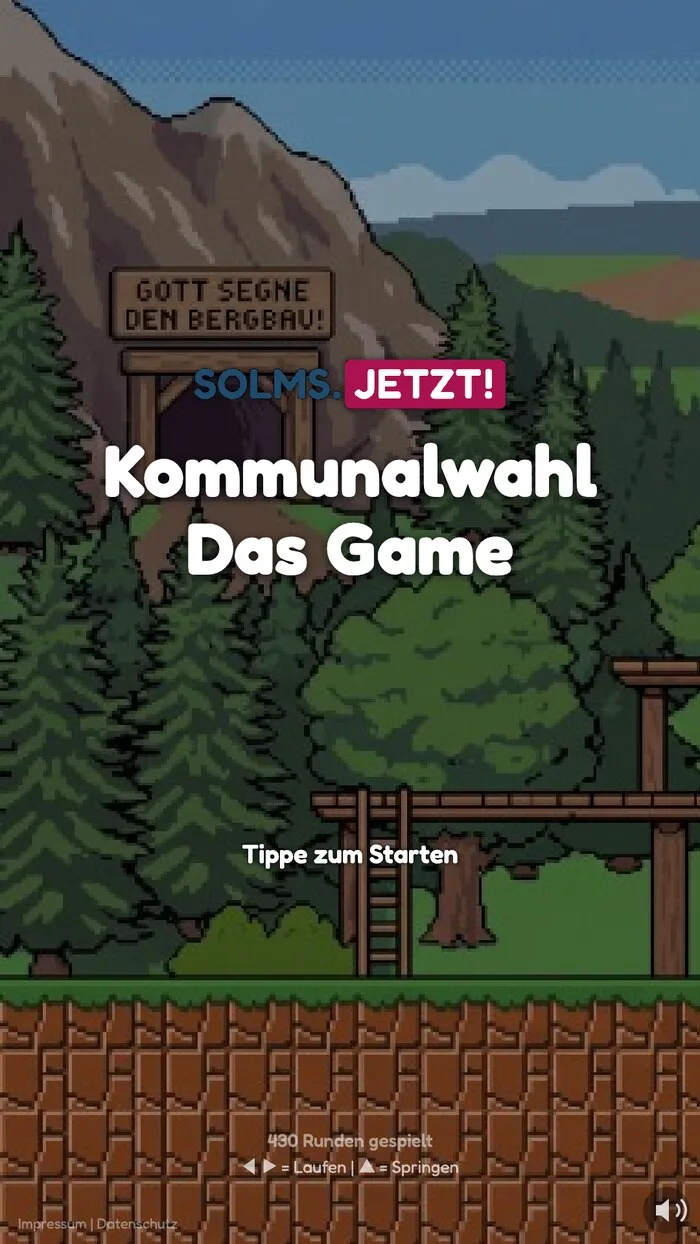 Startbildschirm von „Kommunalwahl – Das Game“